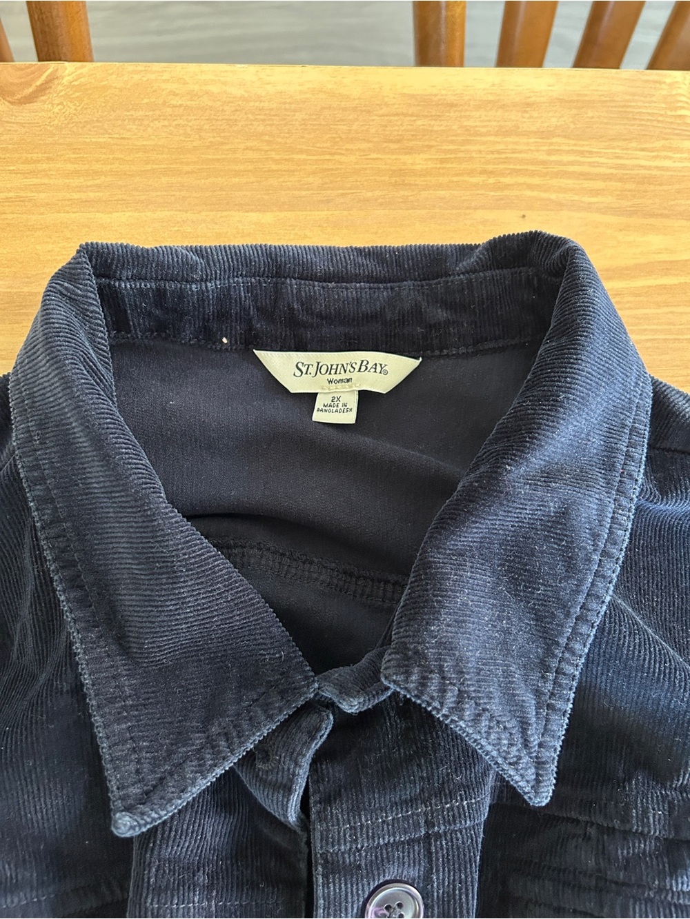 St. John's Bay Women's Dark Navy Corduroy Shirt Jacket